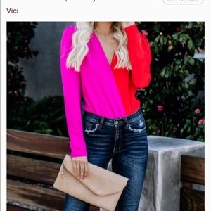 Vick color block bodysuit